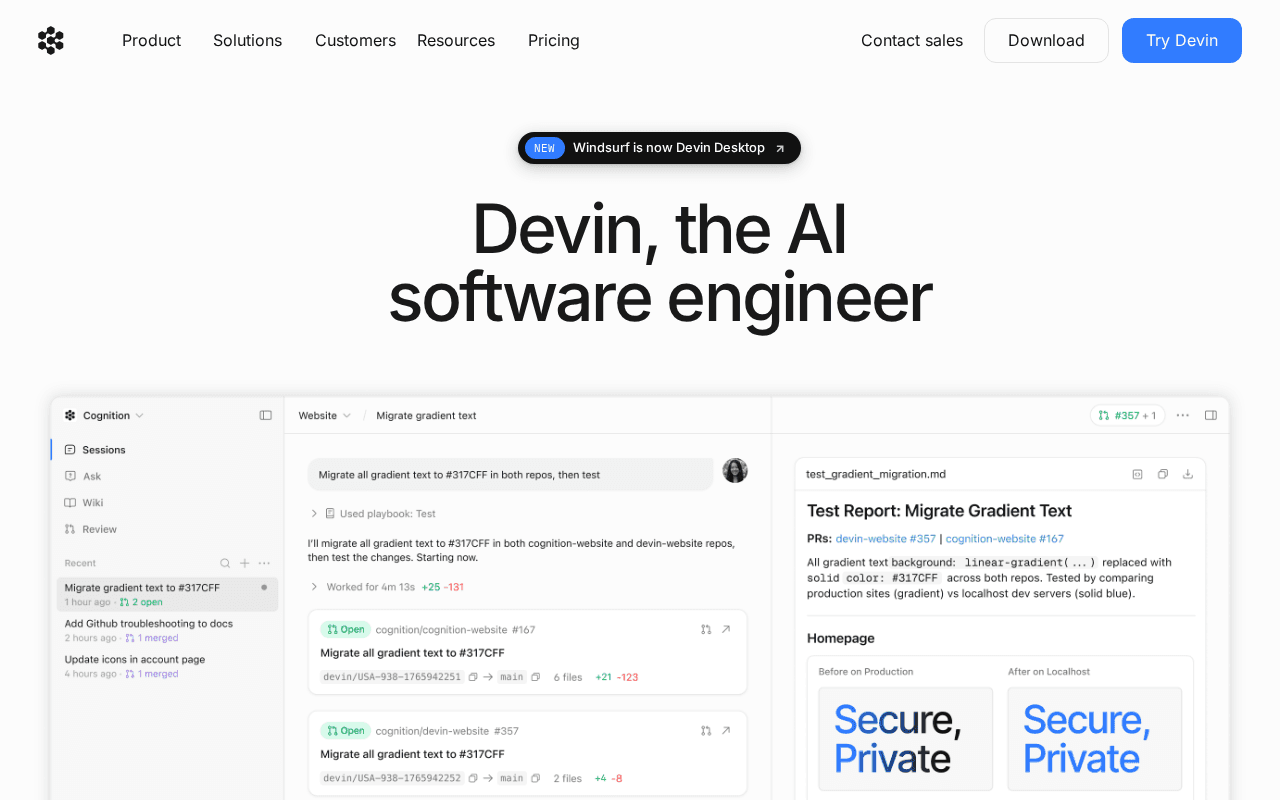 Devin screenshot