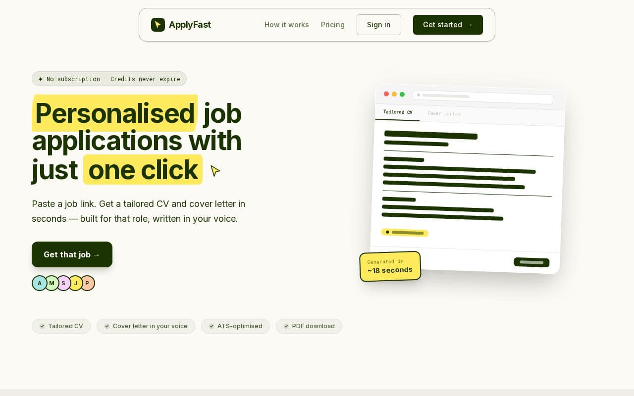 ApplyFast screenshot