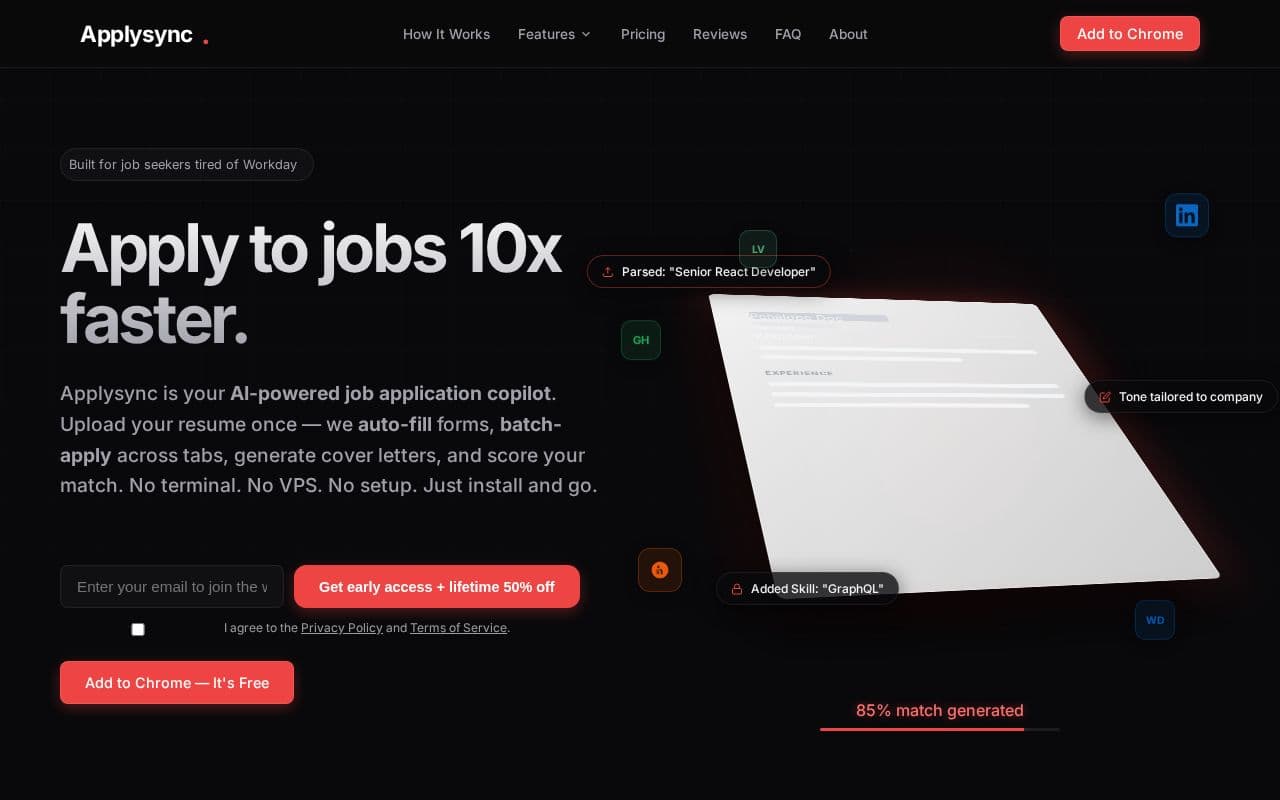 Applysync screenshot