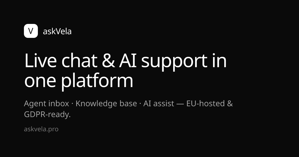 askVela – Live Chat & AI Support screenshot