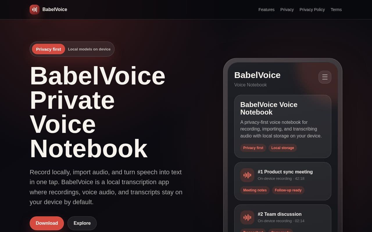 BabelVoice screenshot