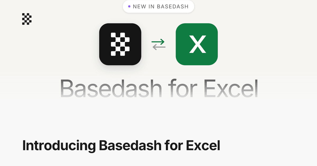 Basedash for Excel screenshot