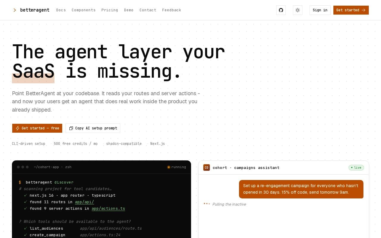 BetterAgent screenshot