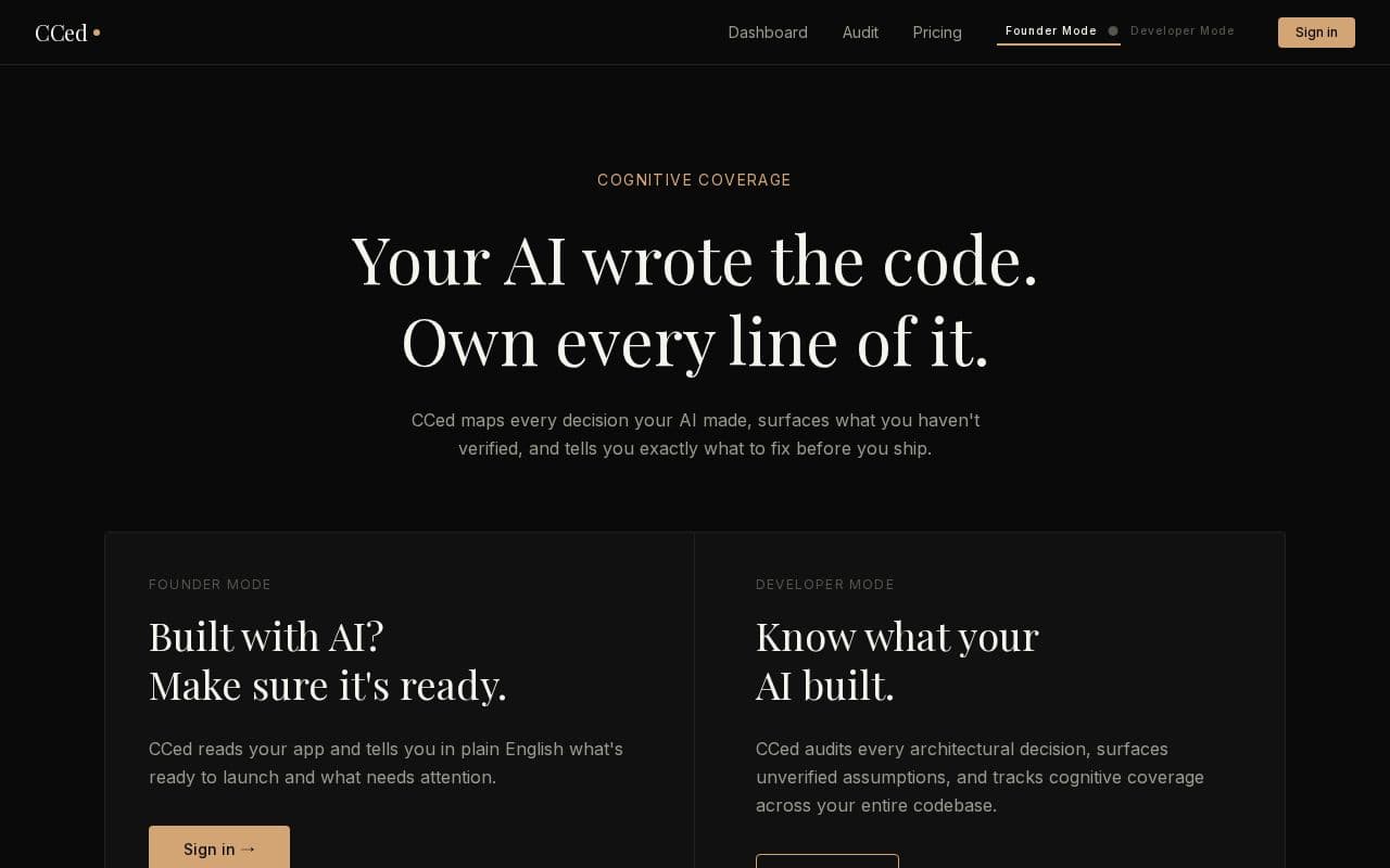 CCed — Cognitive Coverage screenshot