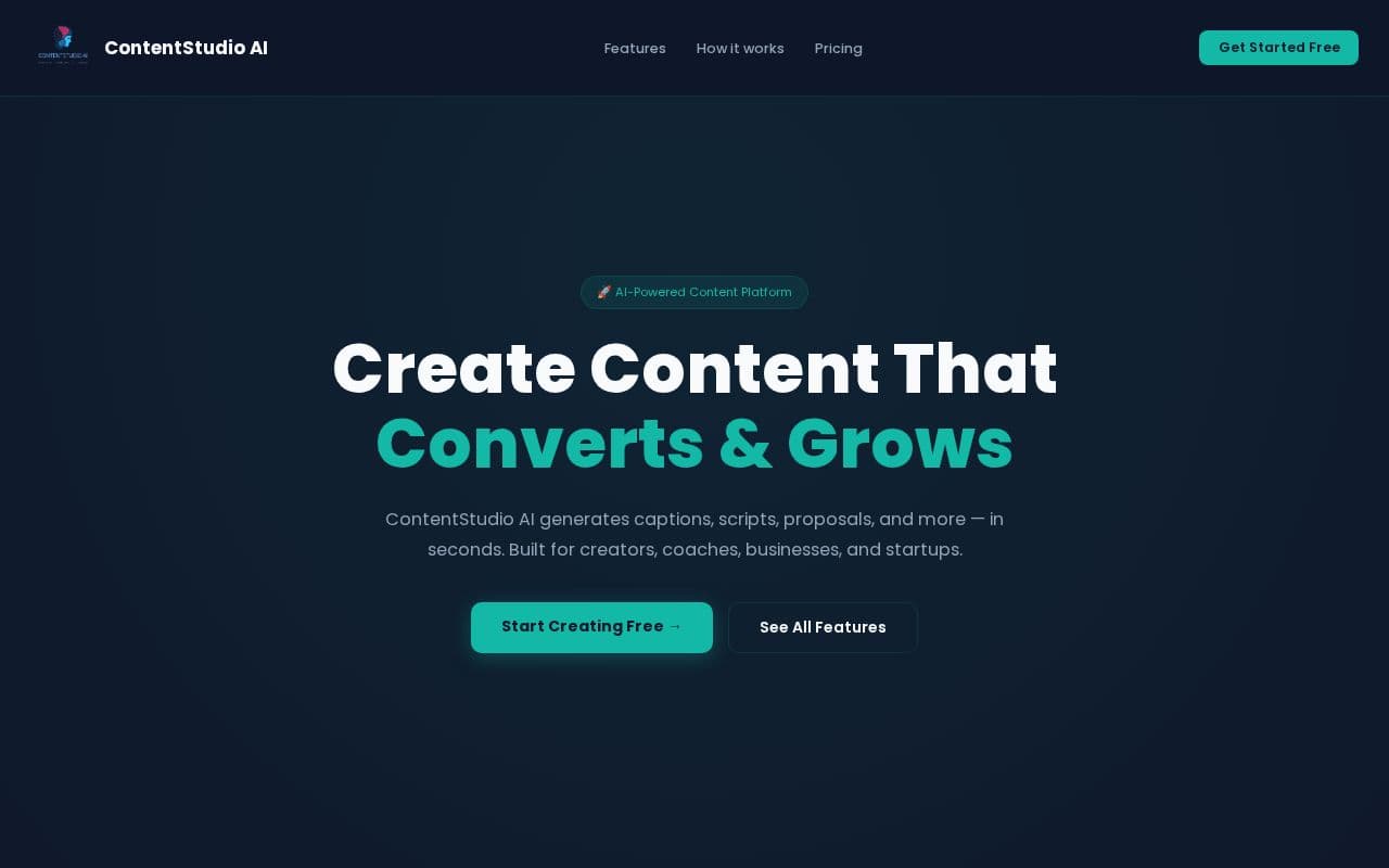 ContentStudio AI screenshot