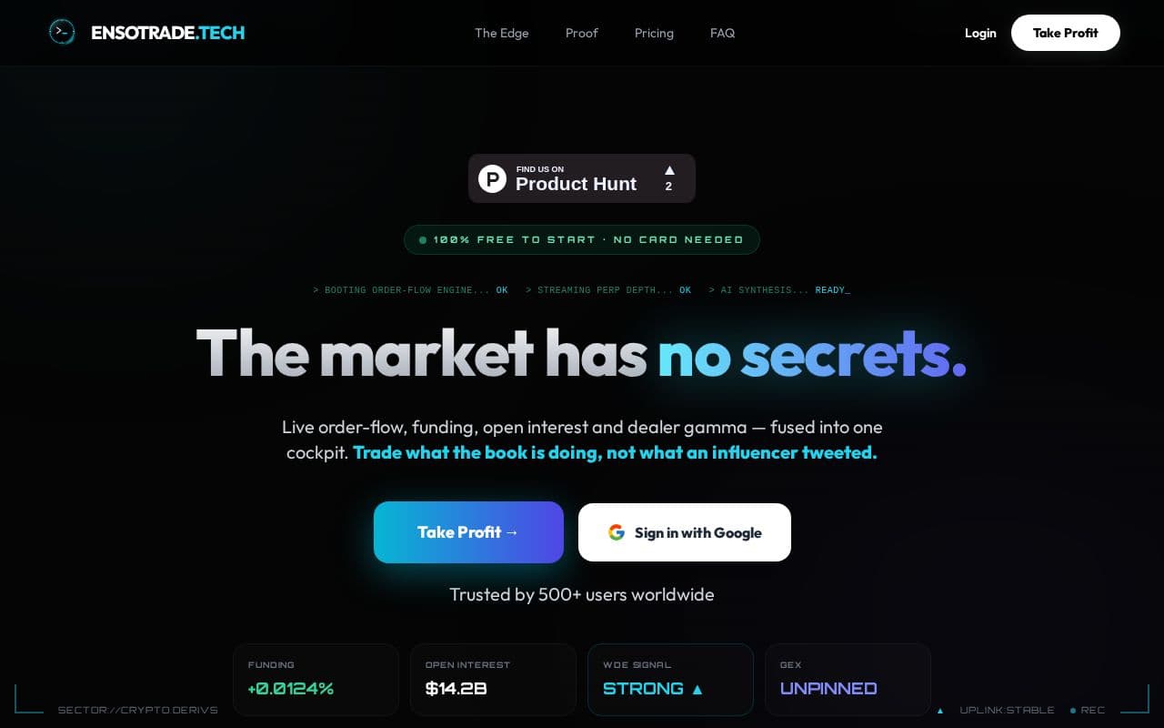 Ensotrade screenshot