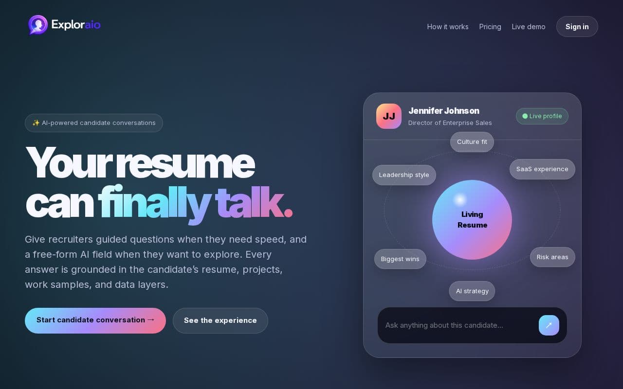 Exploraio screenshot