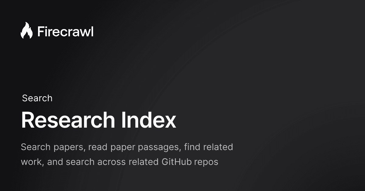 Firecrawl Research Index screenshot