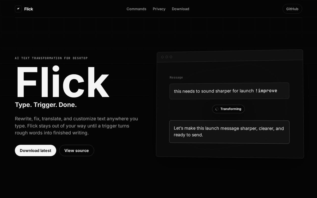 Flick screenshot