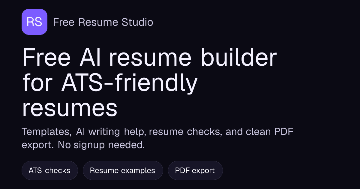 Free Resume Studio screenshot