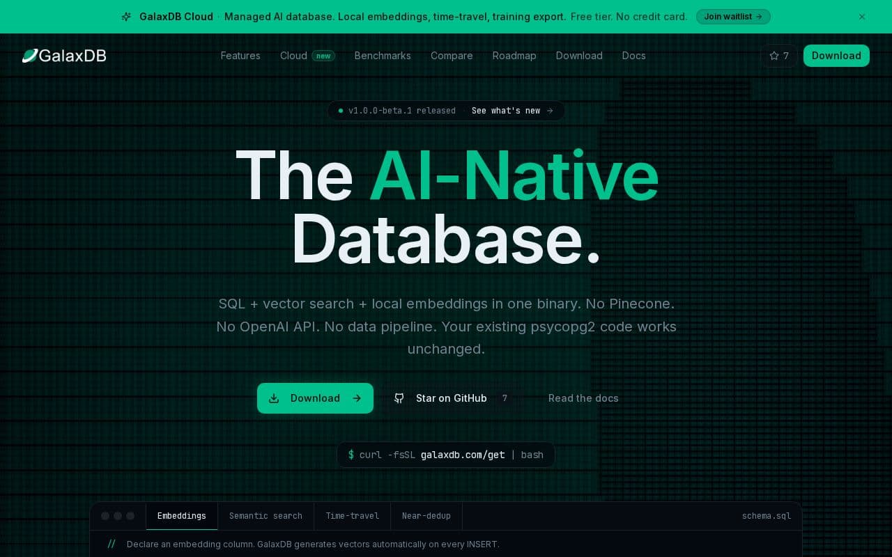 GalaxDB screenshot