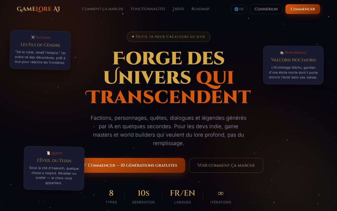 GameLore AI screenshot