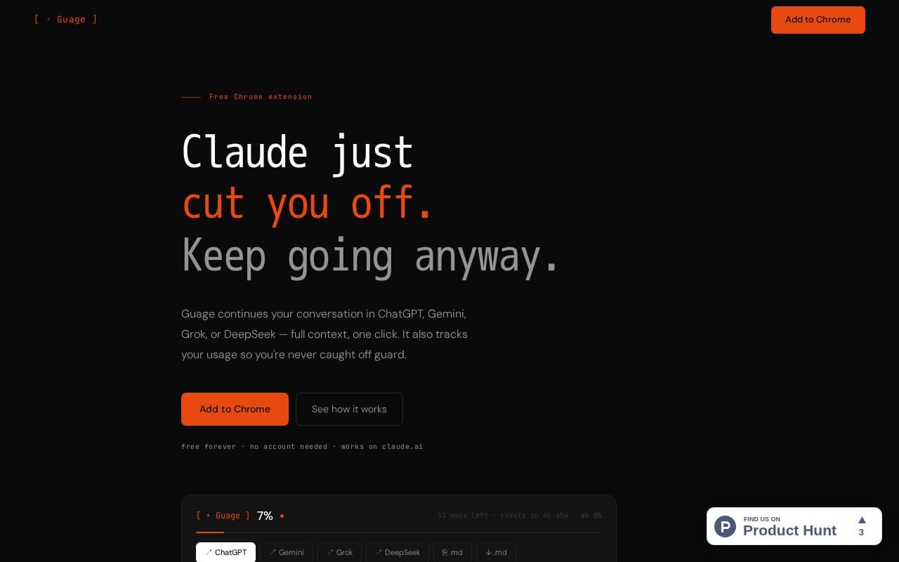 Guage — Claude usage tracker screenshot