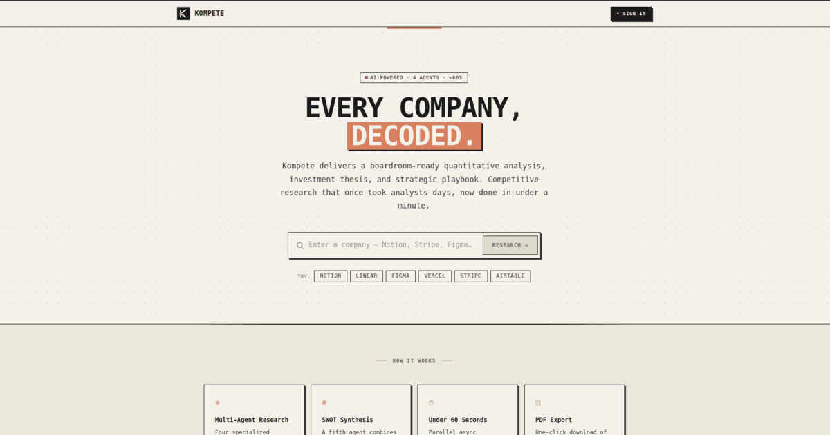Kompete screenshot