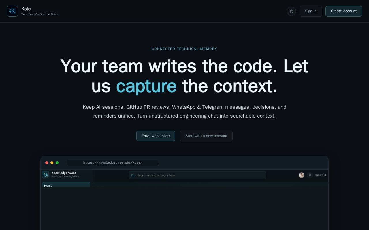 Kote screenshot