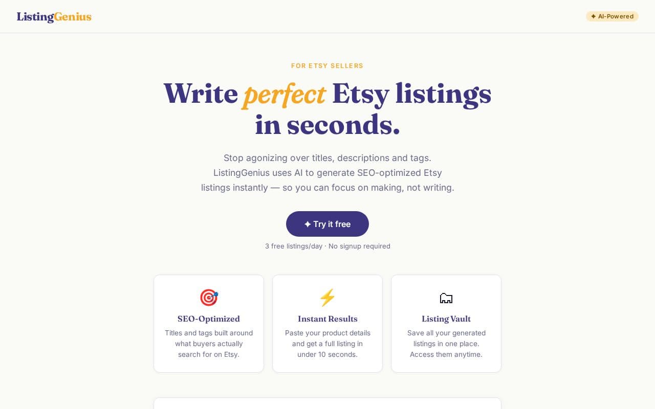 ListingGenius screenshot