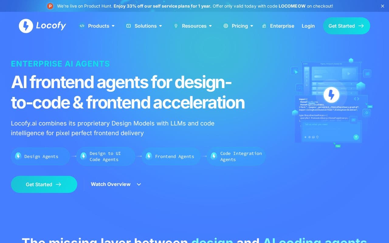 Locofy: design-to-code agents screenshot