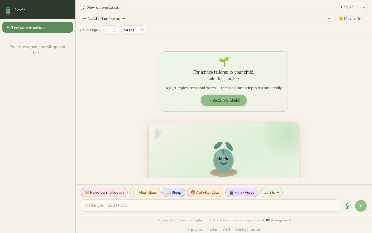Lovéa — AI Parenting Assistant screenshot