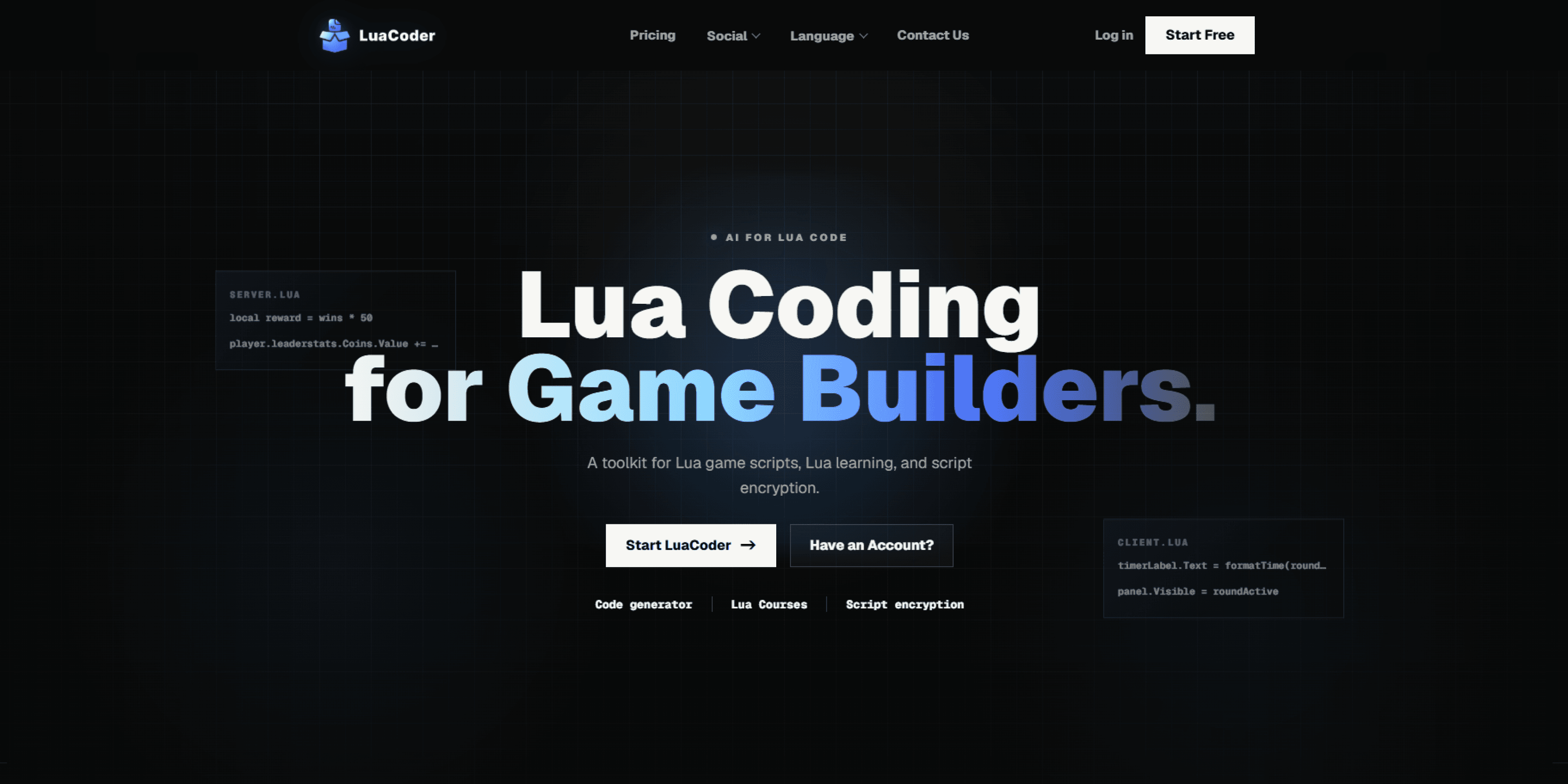 LuaCoder screenshot