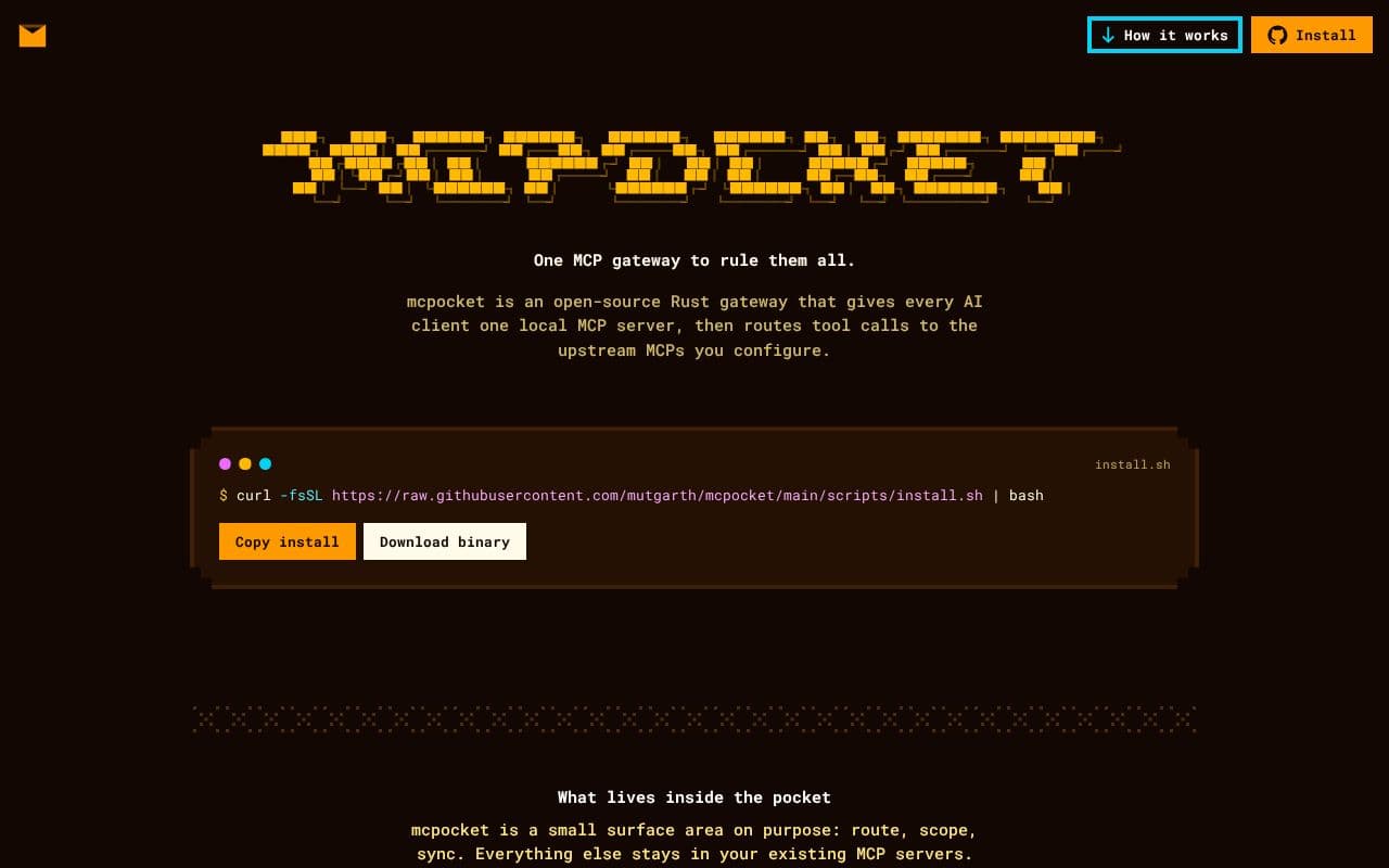 MCPOCKET - Local MCP gateway screenshot
