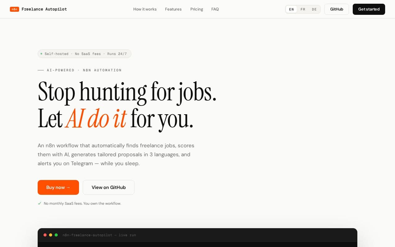n8n Freelance Autopilot screenshot