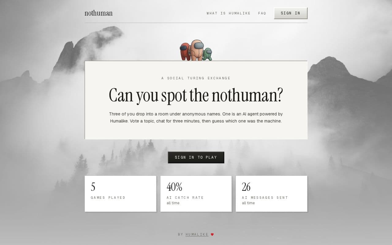 nothuman.club screenshot