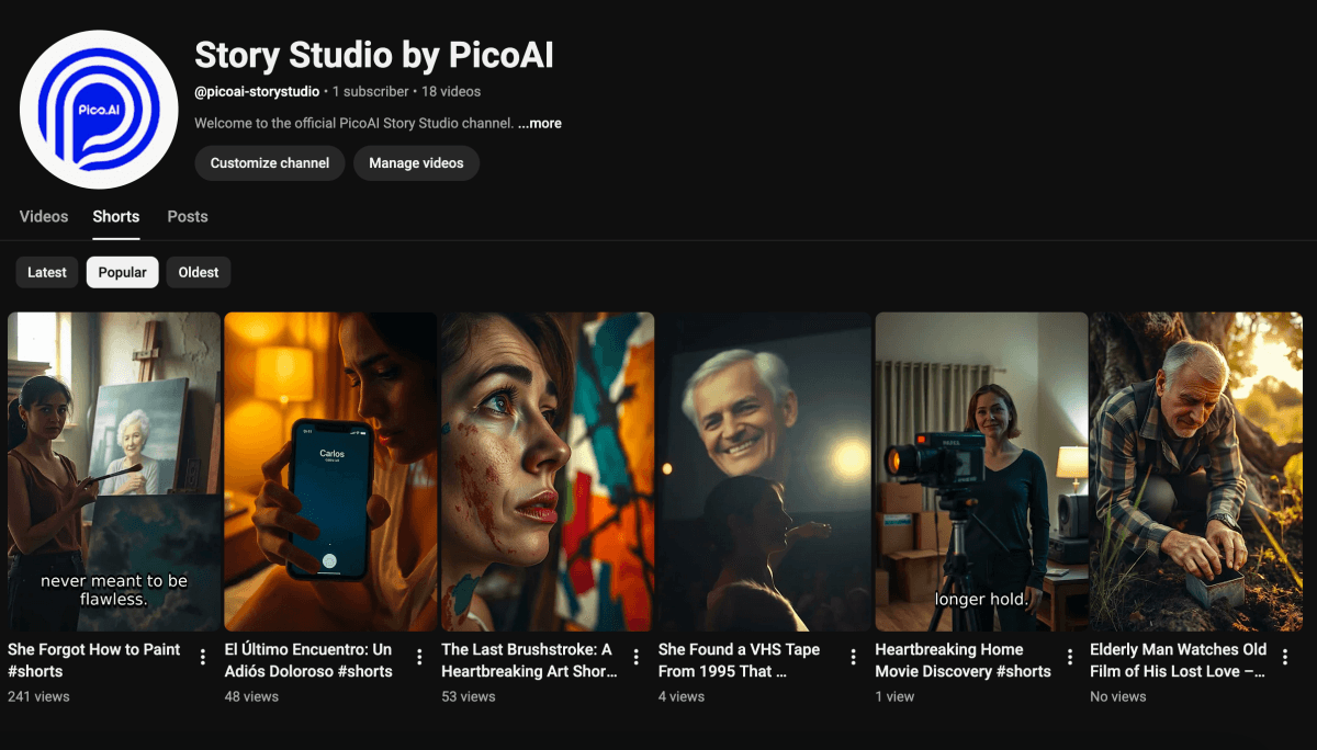 PicoAI Story Studio screenshot