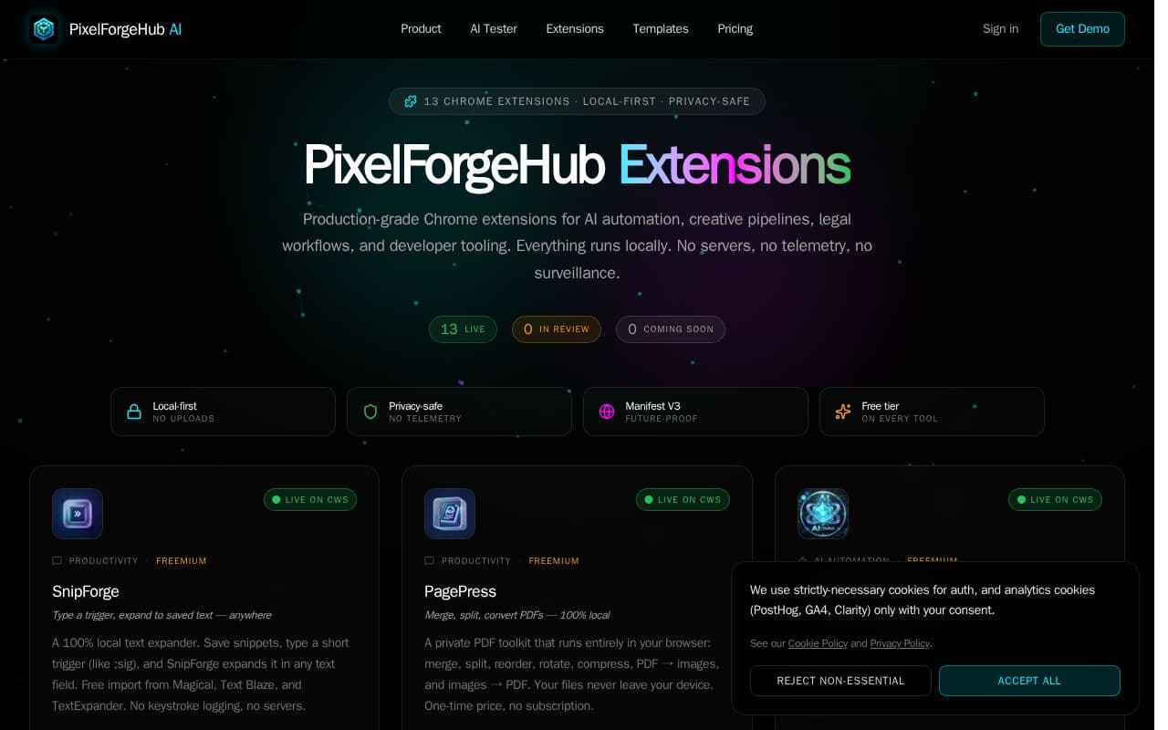 PixelForge AI Toolkit screenshot