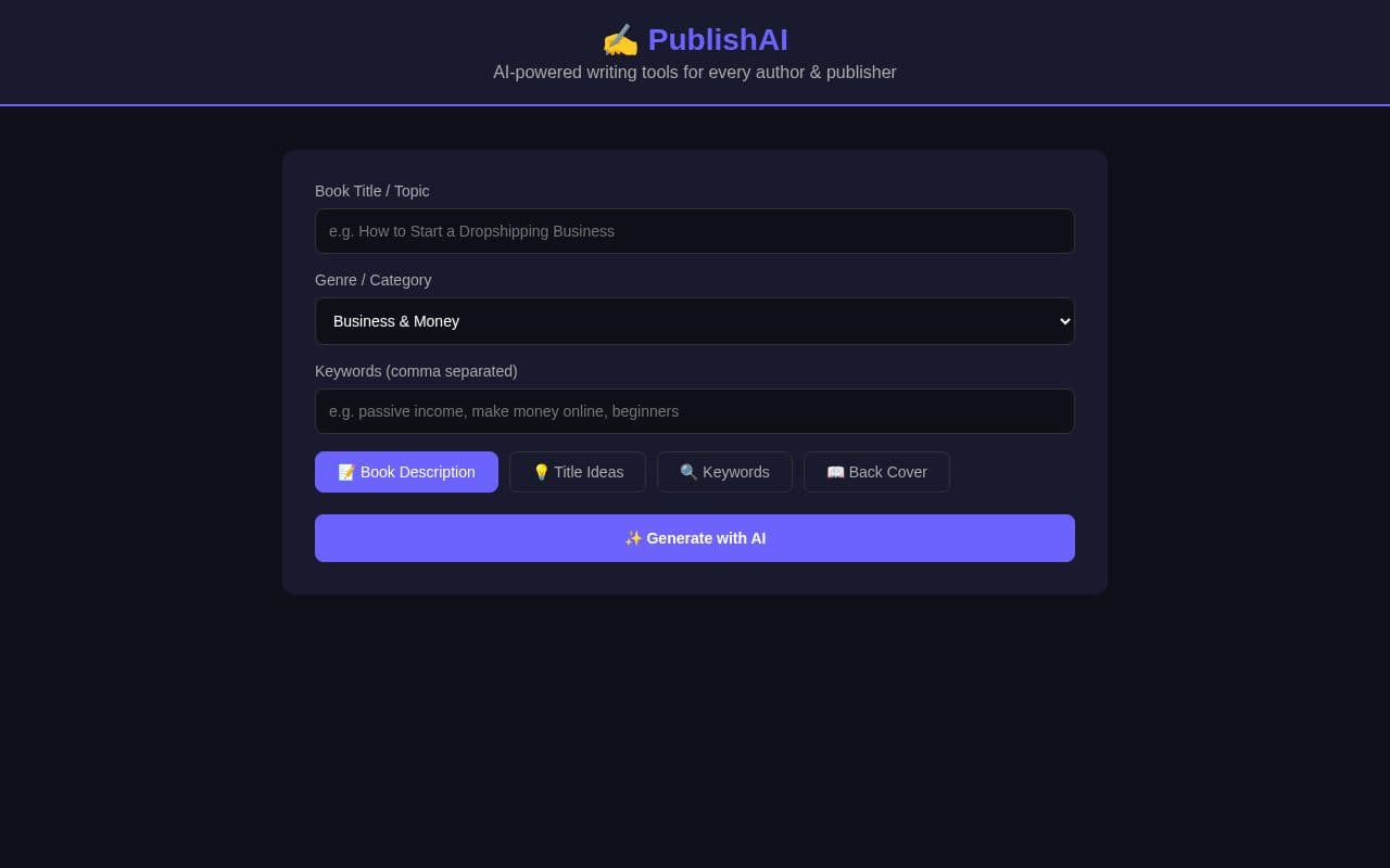 PublishAI screenshot