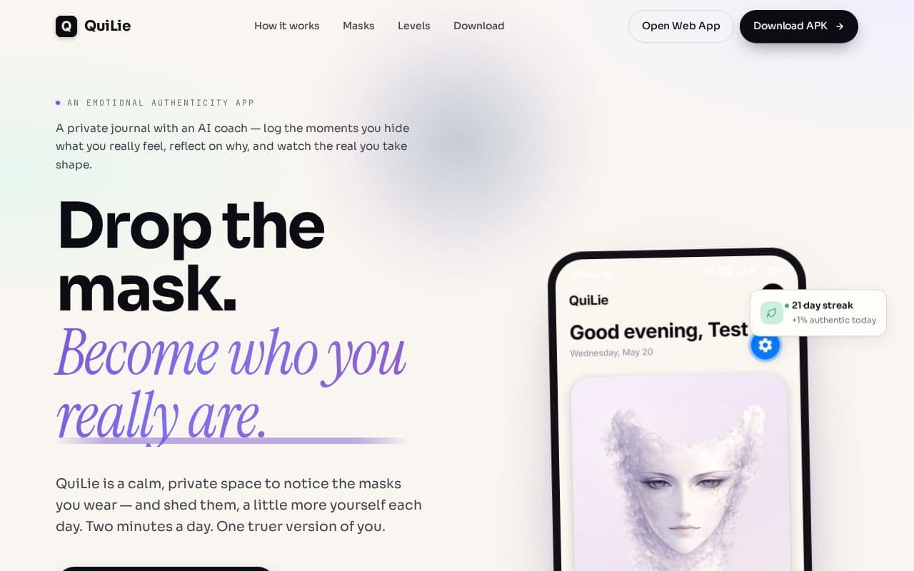 QuiLie - Drop the Mask screenshot