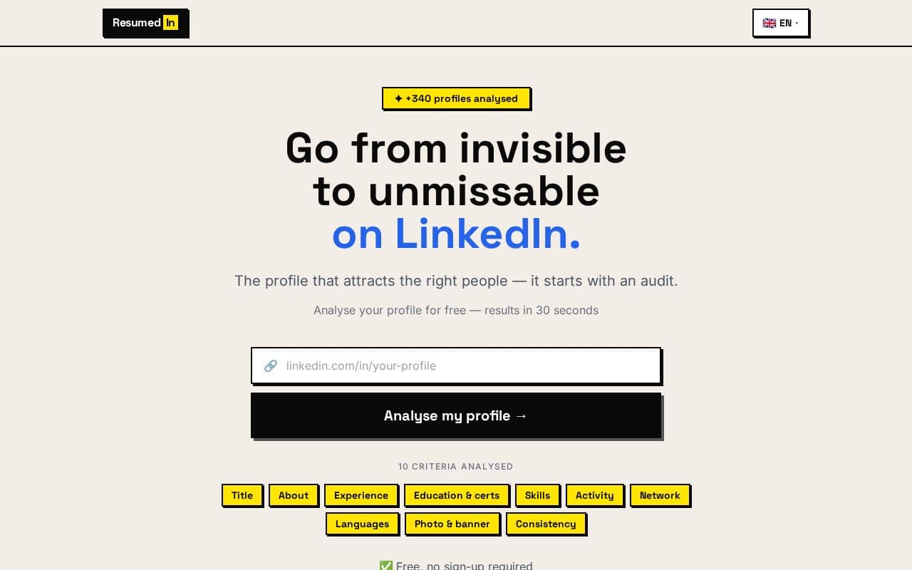 ResumedIn screenshot