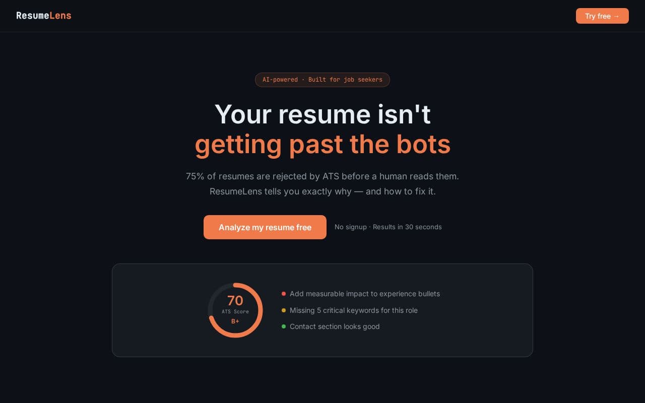 ResumeLens screenshot