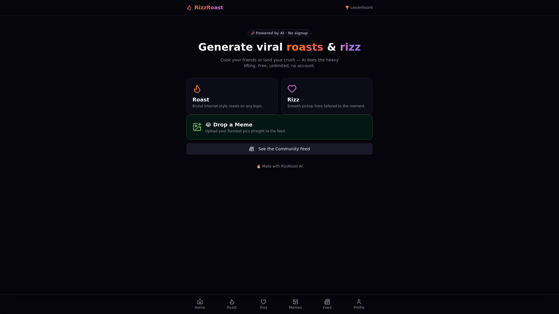 Rizz Roast AI screenshot