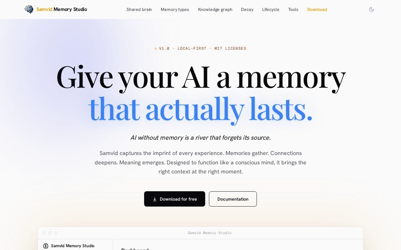 Samvid Memory Studio screenshot