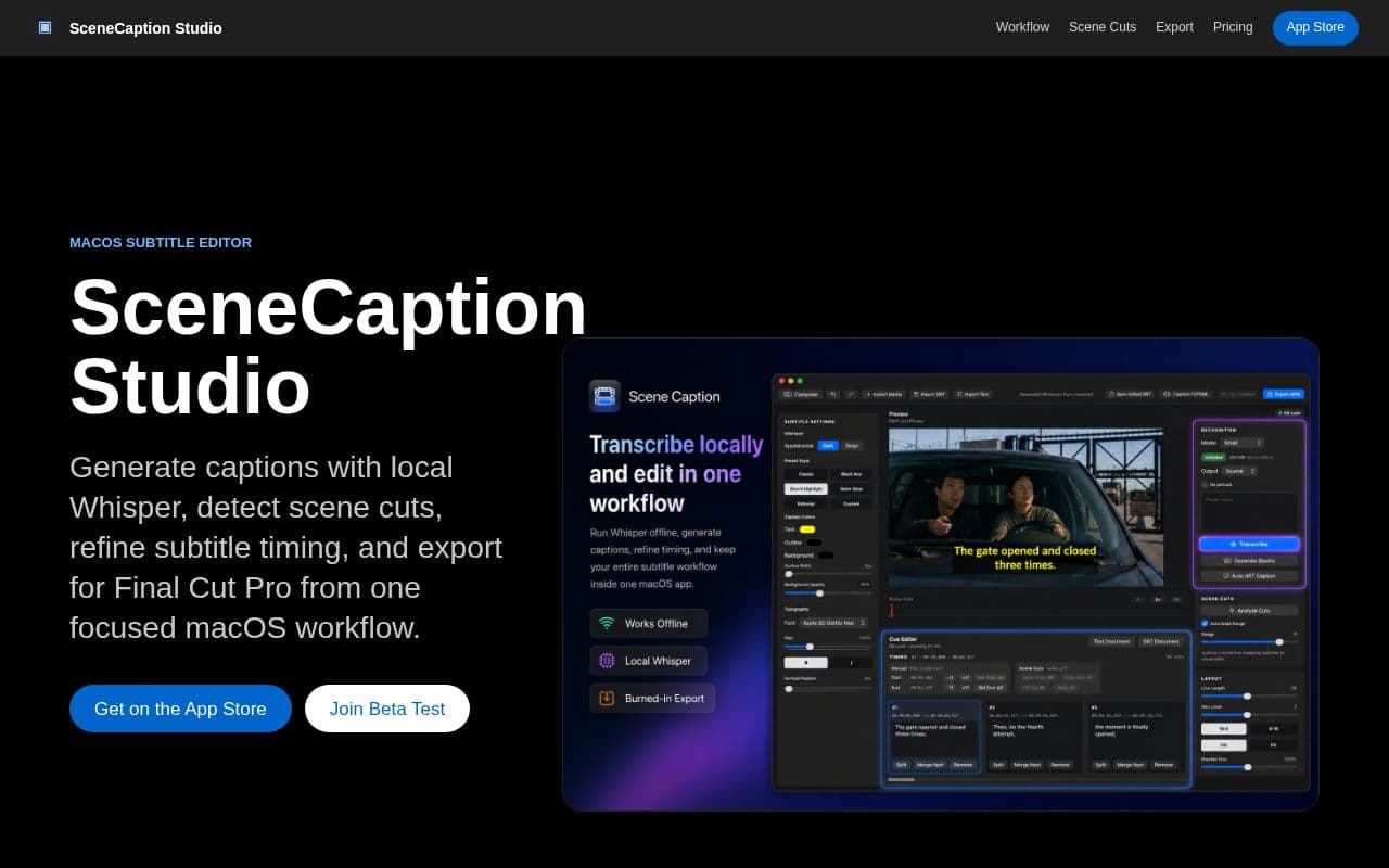 SceneCaption Studio screenshot