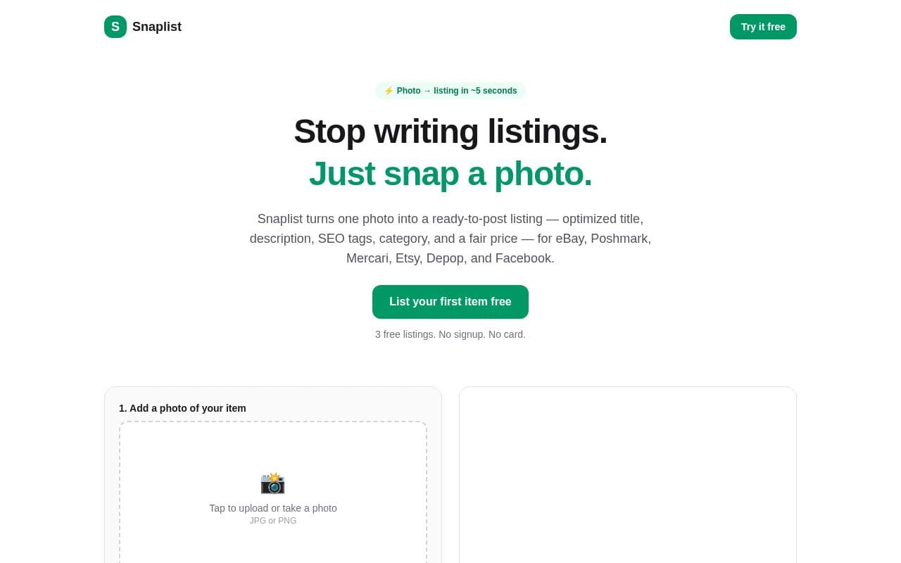 Snaplist screenshot