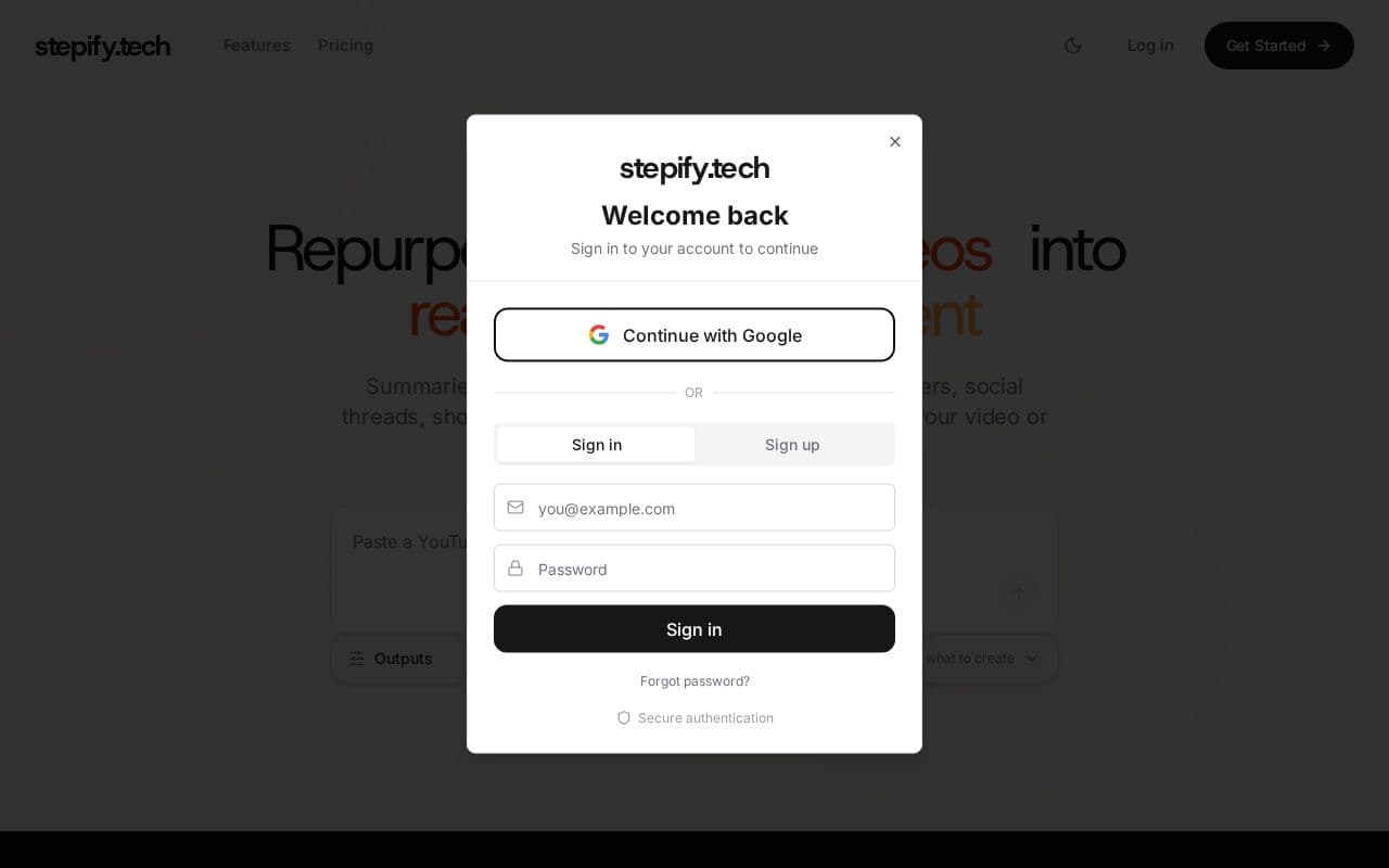 Stepify screenshot