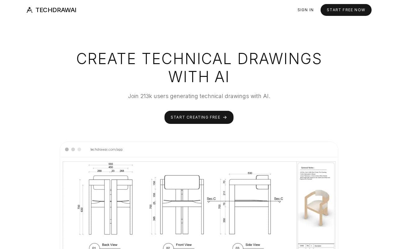 TechDraw AI screenshot