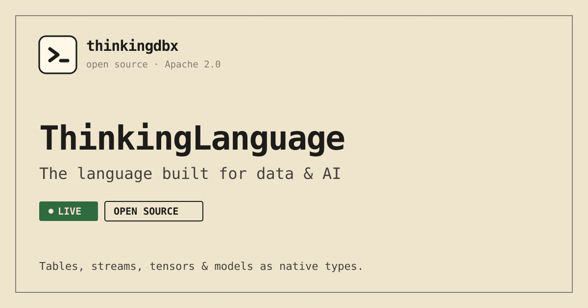 ThinkingLanguage screenshot