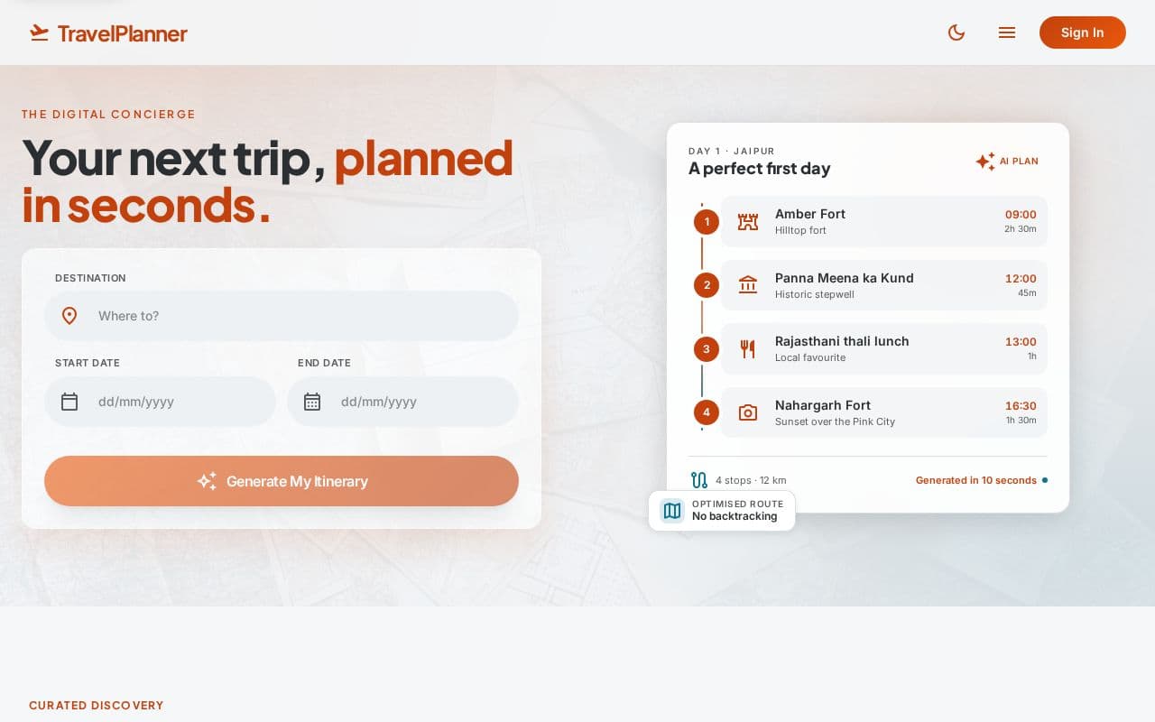 TravelPlanner  screenshot