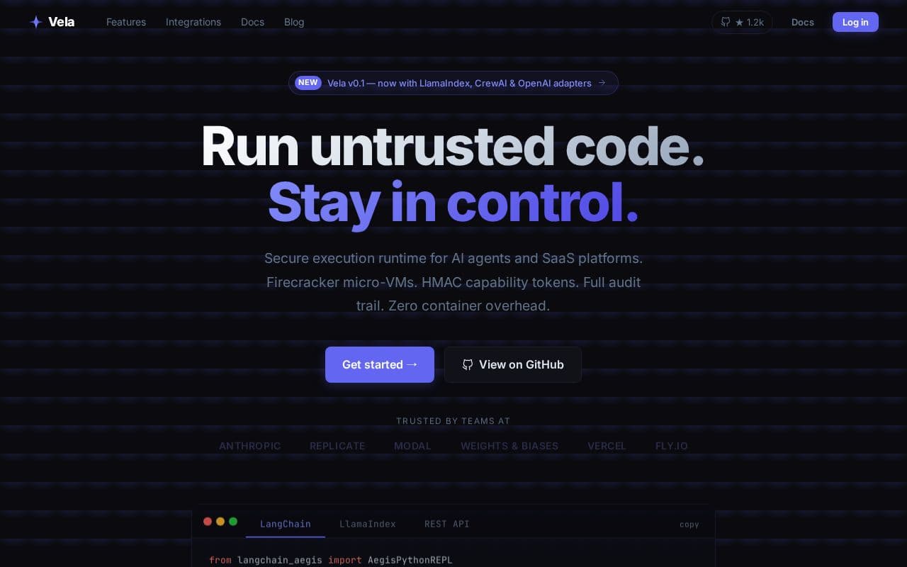 VELA screenshot