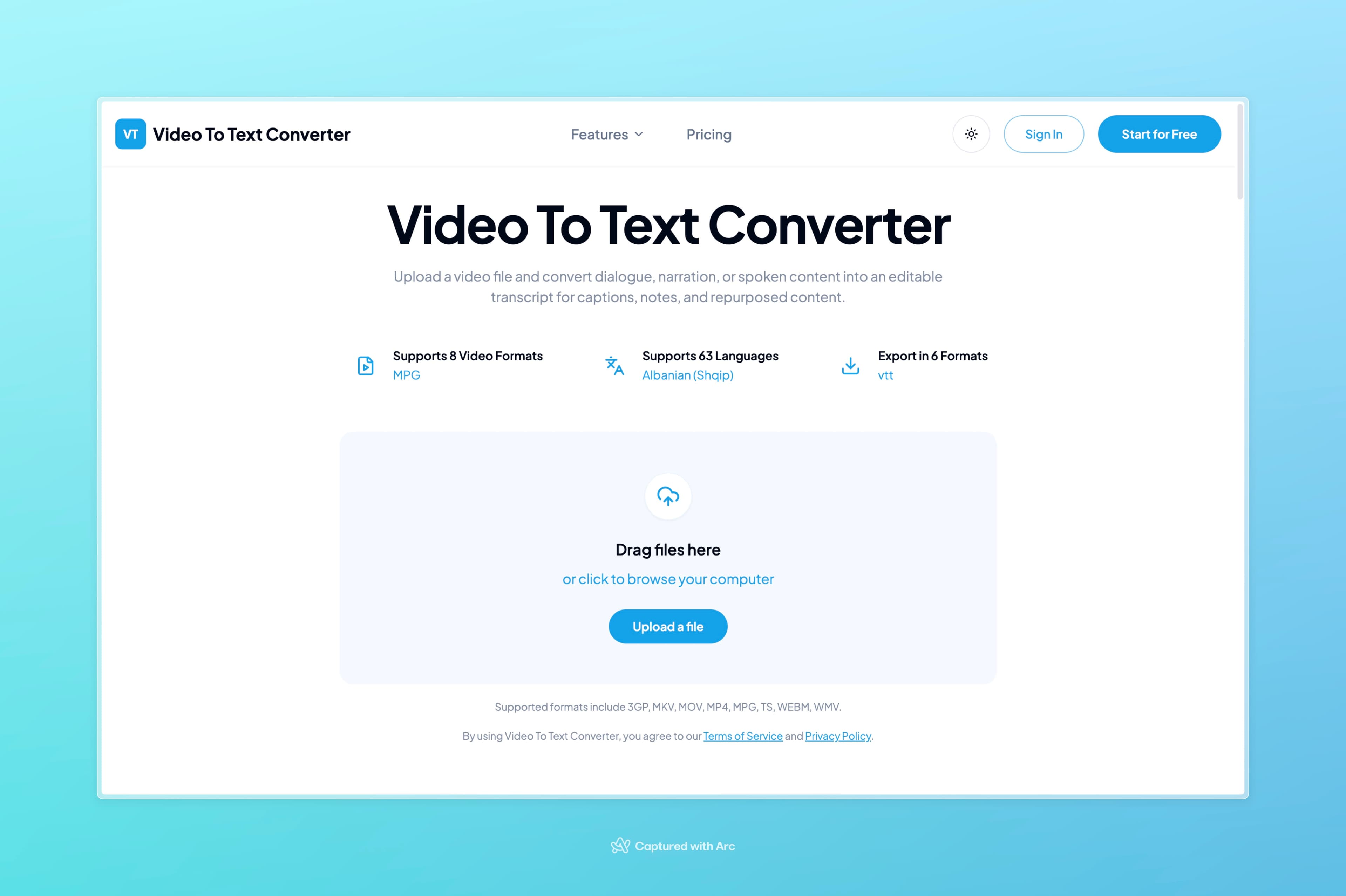 Video To Text Converter screenshot
