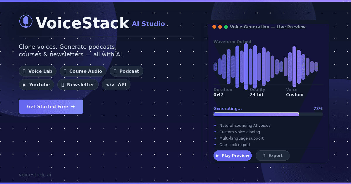 VoiceStack AI Studio screenshot