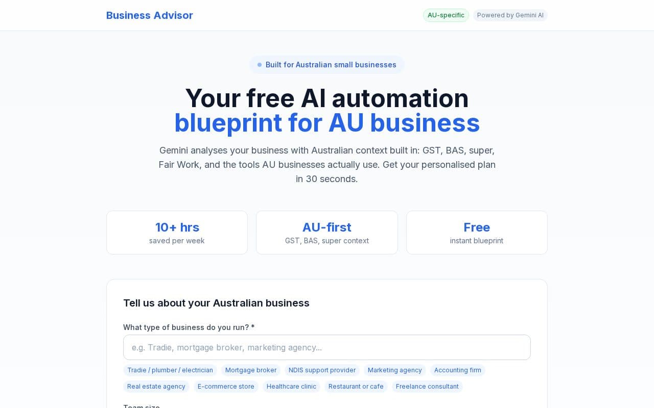 AppZ AU Business Advisor screenshot