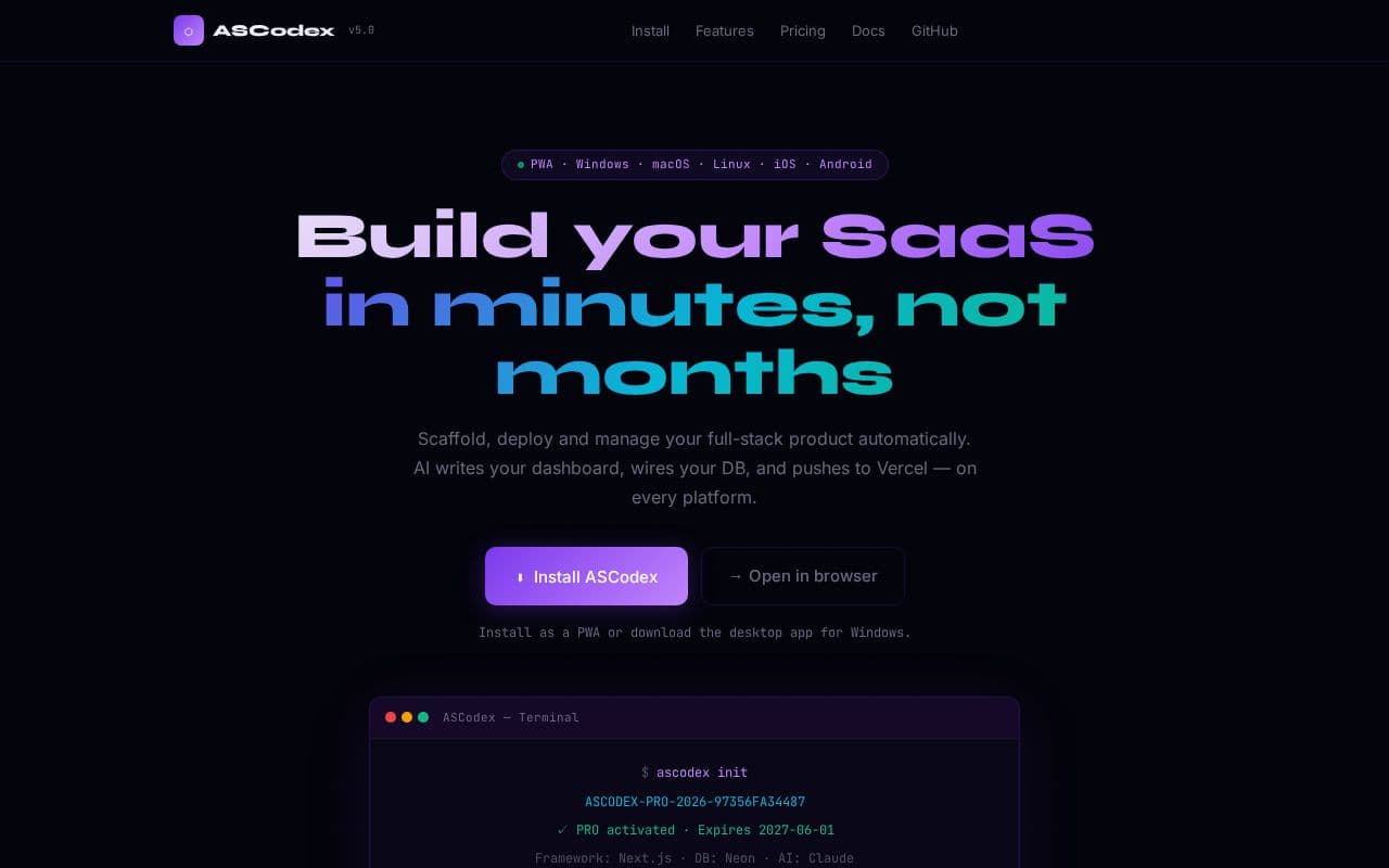 Build your SaaS in minutes, not months screenshot