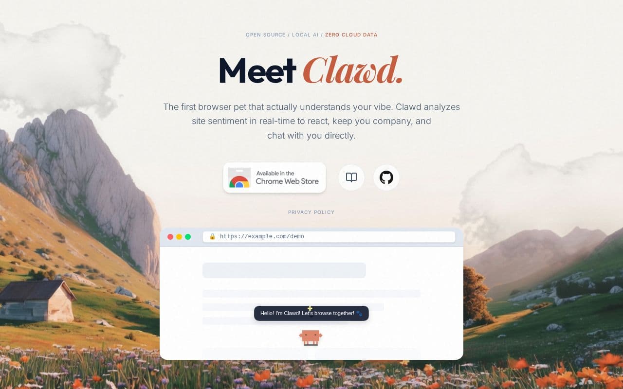 Clawd: The Context-Aware Browser Pet screenshot