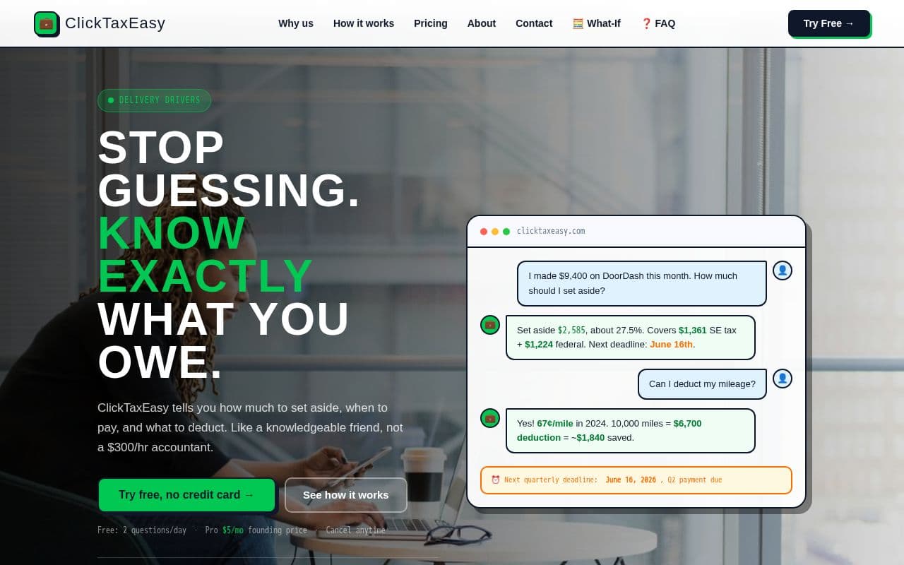 ClickTaxEasy, Gig Worker Taxes screenshot