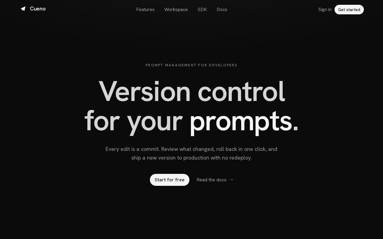 Cueno - prompt management for devs screenshot