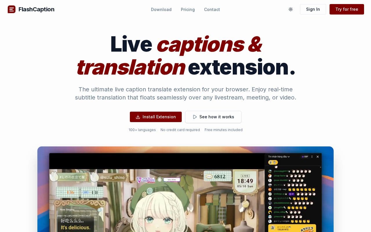 Flash Caption - Live Translated Captions screenshot