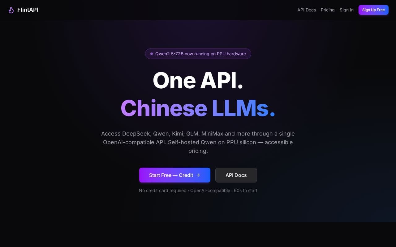 FlintAPI — One API for All Chinese LLMs screenshot